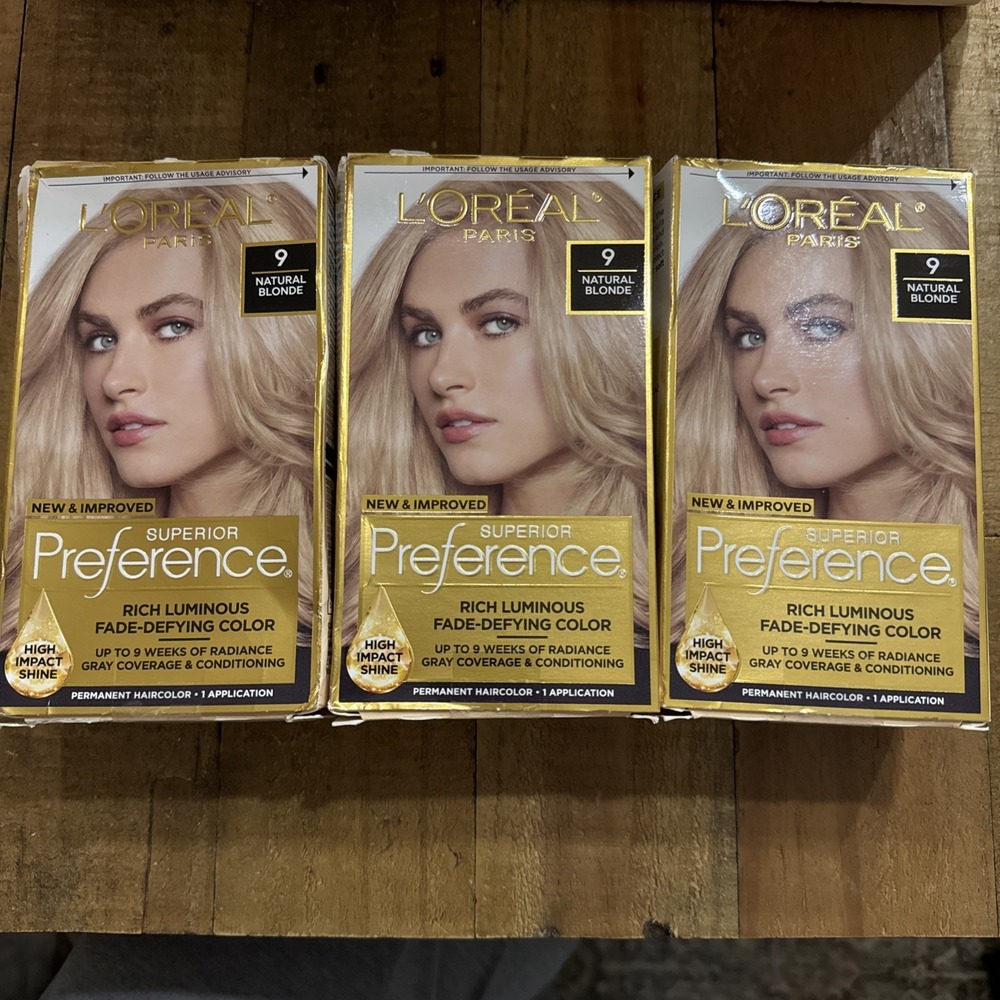 3 Pack L'Oréal Paris Superior Preference 9 Natural Blonde